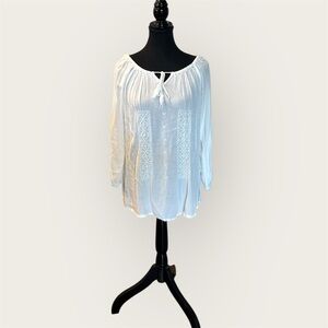 Elegant White Embroidered Blouse